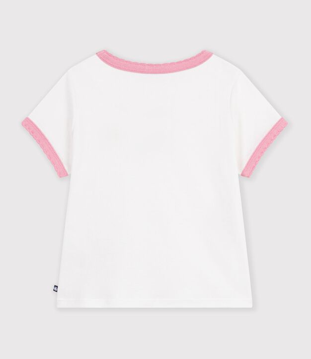 Kurz&auml;rmeliges einfarbiges Kinder T-Shirt weiss