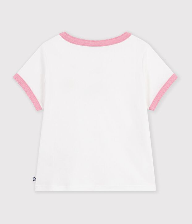 Kurz&auml;rmeliges einfarbiges Kinder T-Shirt weiss