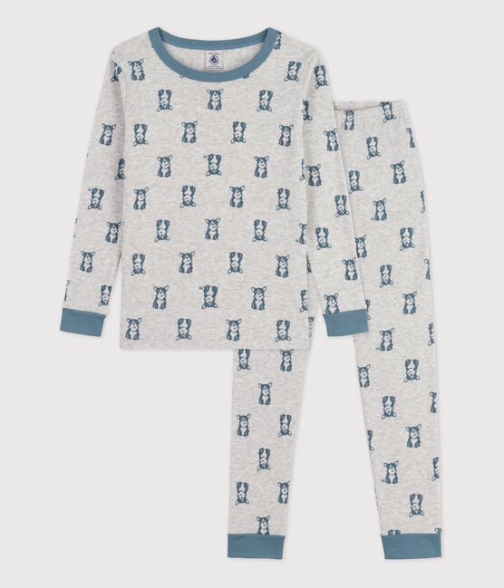 Kinderpyjama mit schmaler Passform aus Baumwolle mit Hundemotiv grau POUSSIERE/ ROVER