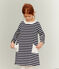 Langärmeliges Kinderkleid für Mädchen blau SMOKING/beige COQUILLE