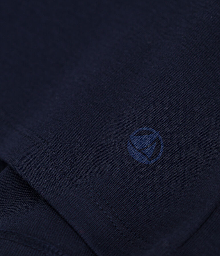 Kurz&auml;rmeliges Damen-T-Shirt L'ICONIQUE aus einfarbigem Rippstrick blau