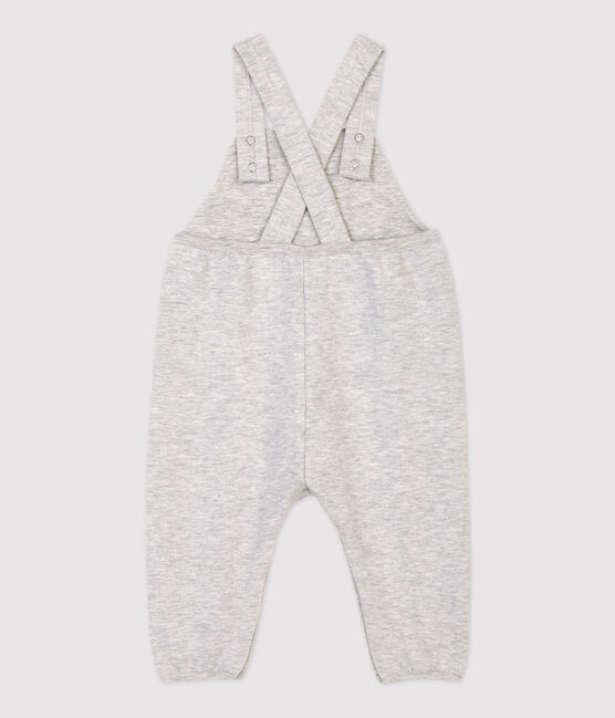 Baby-Latzhose aus Molton. grau BELUGA CHINE