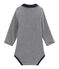 Langärmliger Baby-Body mit Polokragen für Jungen blau SMOKING/weiss LAIT
