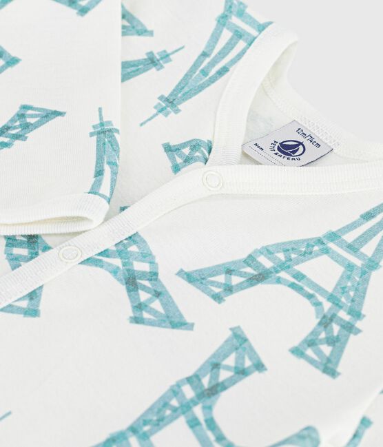 Strampler ohne Füßchen aus Baumwolle mit Eiffelturm MARSHMALLOW/ MIMI