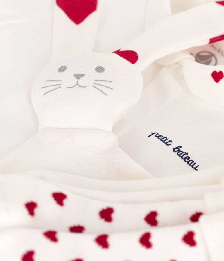 Geschenkset zur Geburt Strampler, Kuscheltier und S&ouml;ckchen aus Baumwolle vielfarbig