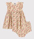 Ärmelloses Baby-Kleid und Bloomers aus Popeline