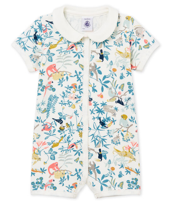 Baby-Kurzoverall Mädchen weiss MARSHMALLOW/weiss MULTICO
