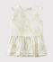 Baby-Mädchen-Kleid aus Baumwollvoile mit Print weiss MARSHMALLOW/weiss MULTICO