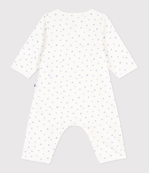 Bodyjama ohne F&uuml;&szlig;chen aus Baumwolle mit Herzmotiv blau/blau