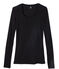 Leichtes langärmeliges baumwoll-t-shirt damen schwarz NOIR