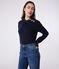 Damen-Marinepullover aus einfarbiger Baumwolle  blau SMOKING