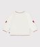 Baby-Cardigan aus Woll- und Baumwollstrick mit Jacquardmuster weiss/rot