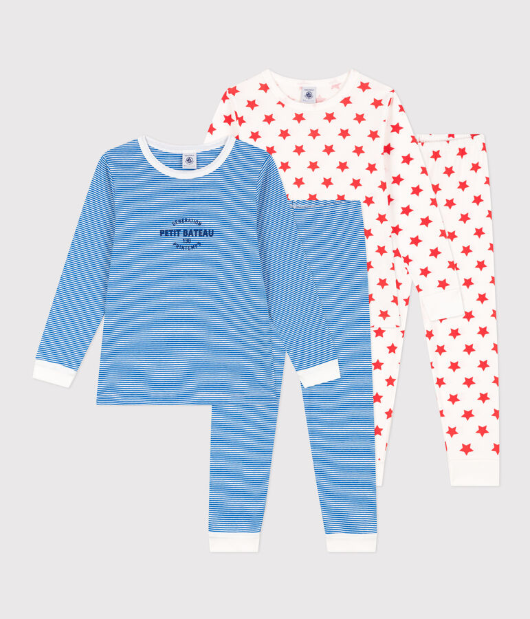 2er-Set Kinderpyjamas aus Baumwolle mit Sternen und Streifen vielfarbig