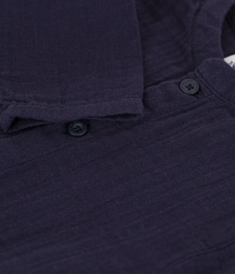 Babyhemd aus Musselinstoff blau