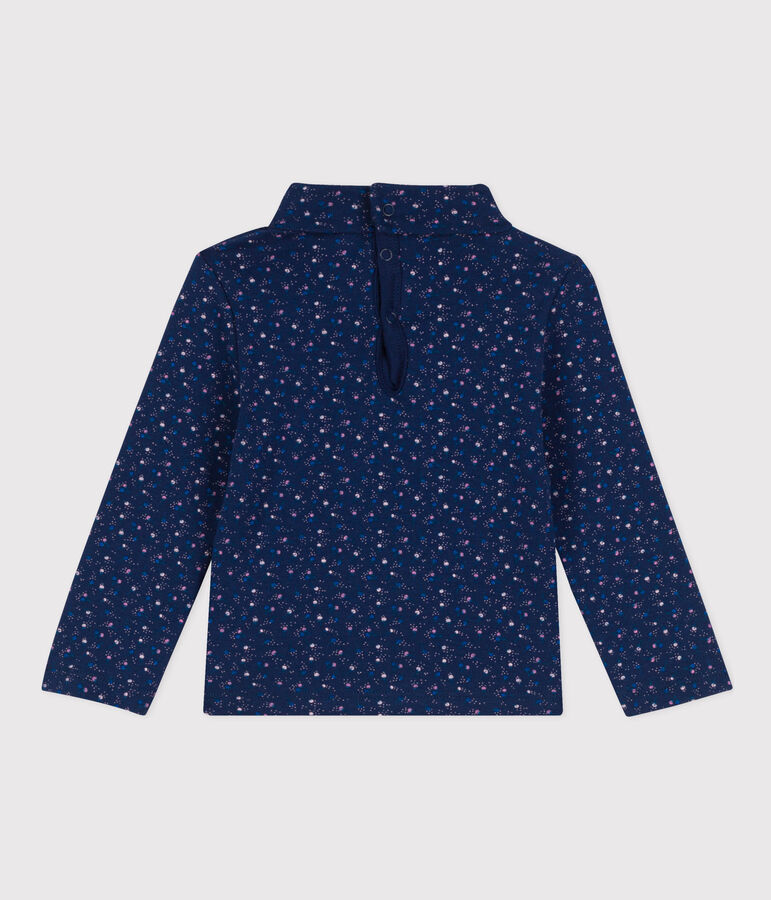 Baby-Rollkragenshirt aus Baumwolle blau MEDIEVAL/weiss MULTICO