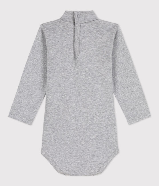 Langärmeliger Baby-Body aus Baumwolle mit Rollkragen grau FUMEE CHINE