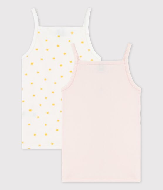 2er-Set Spaghetti-Tops aus Bio-Baumwolle mit Sonnenmotiv für Mädchen variante 1