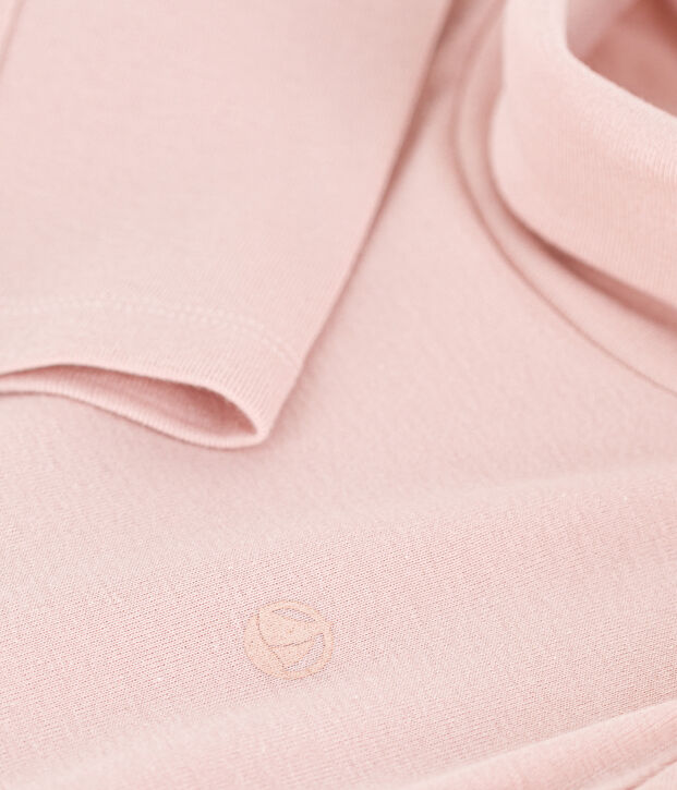 Kinder-Rollkragenshirt aus Baumwolle f&uuml;r M&auml;dchen und Jungen rosa