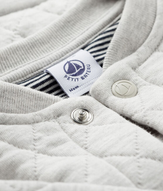 Baby-Cardigan aus Doppeljersey für Jungen grau BELUGA CHINE