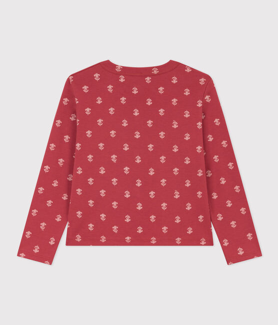 Gemusterter Cardigan aus Baumwolle für Mädchen rosa PAPI/beige AVALANCHE