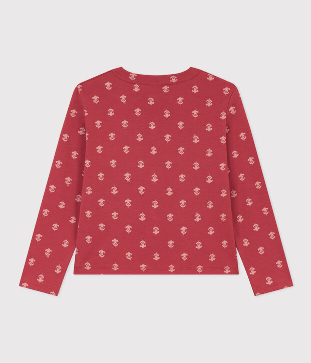 Gemusterter Cardigan aus Baumwolle f&uuml;r M&auml;dchen rosa/naturfarben