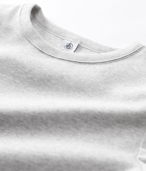 T-Shirt L’ICONIQUE aus Baumwolle mit rundem Ausschnitt für Damen grau BELUGA CHINE