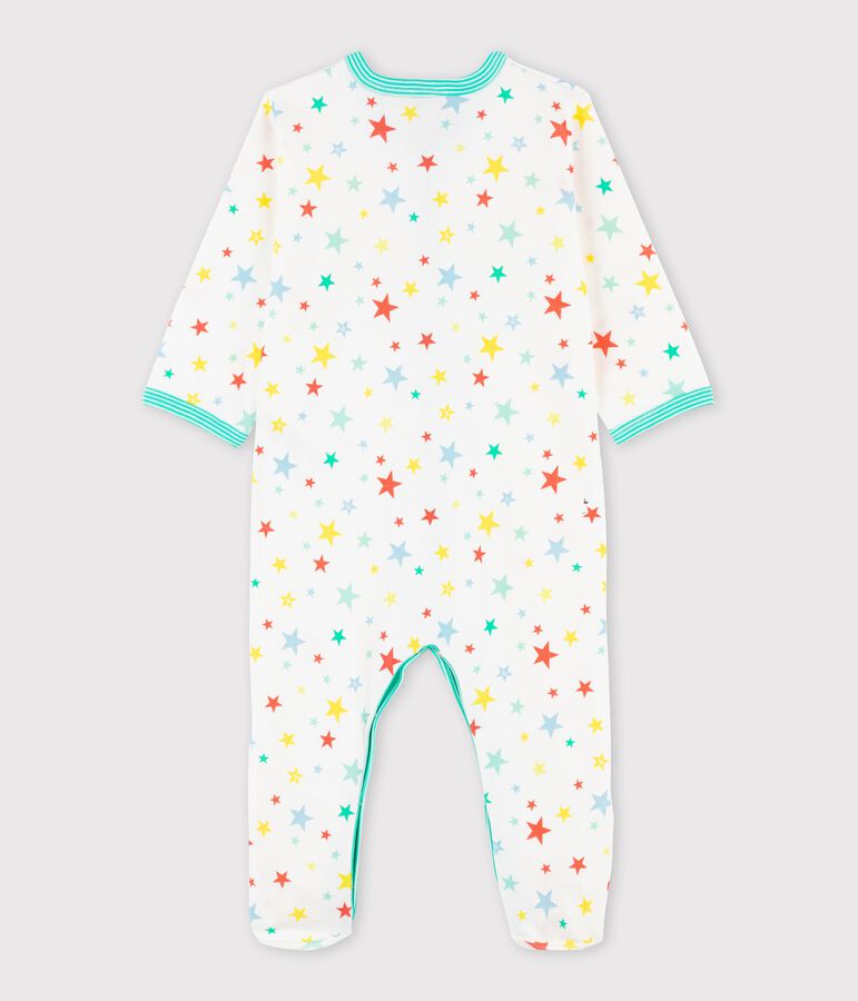 Baby-Strampler mit buntem Sternenmotiv weiss/vielfarbig