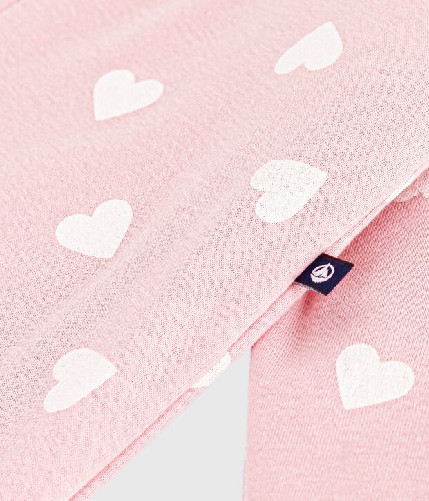 Wattierter Baby-Overall aus Baumwolle mit Herzmotiv rosa/naturfarben