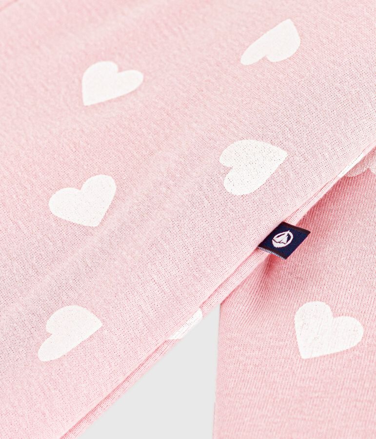 Wattierter Baby-Overall aus Baumwolle mit Herzmotiv rosa/naturfarben