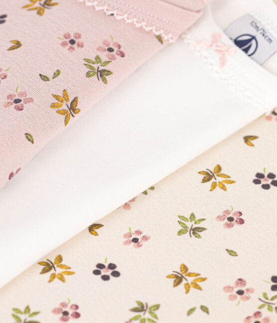 3er-Set langärmelige Bodys aus Baumwolle mit Blumenmotiv für Babys variante 1