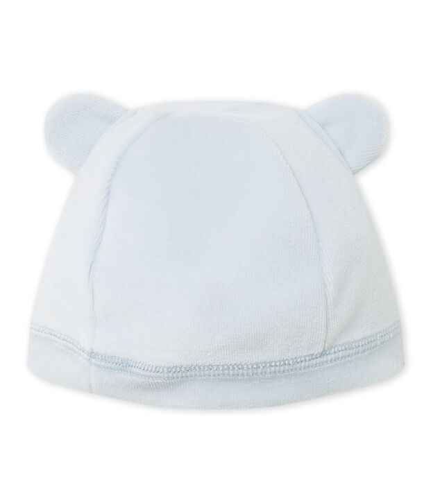 Unisex-M&uuml;tze aus Nicki f&uuml;r Neugeborene blau