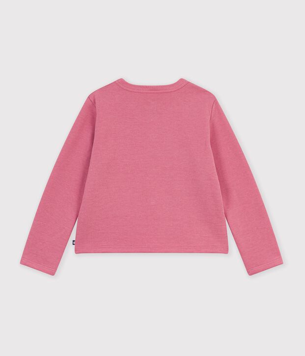 Kinder-Cardigan aus einfarbiger Baumwolle rosa