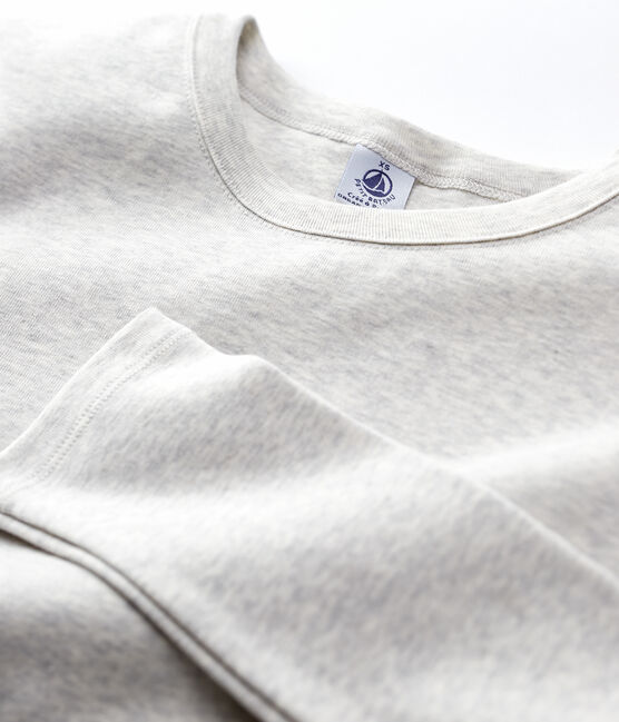 T-Shirt L’ICONIQUE aus Baumwolle mit rundem Ausschnitt für Damen grau BELUGA CHINE