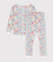 Eng anliegender Kinder-Pyjama aus gemusterter Baumwolle vielfarbig/rosa/vielfarbig