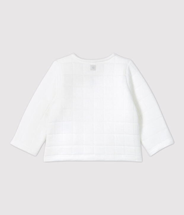 Baby-Cardigan aus gesteppter Bio-Baumwolle weiss