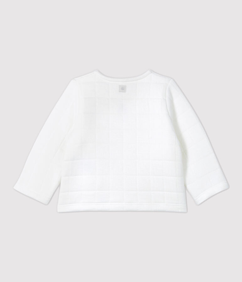 Baby-Cardigan aus gesteppter Bio-Baumwolle weiss