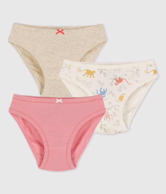 3er-Set Slips aus Baumwolle mit Affenmotiv für Mädchen variante 1