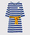 Langärmeliges, gestreiftes Damen-Kleid blau SURF/weiss MARSHMALLOW