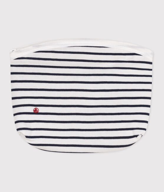 Baby-Täschchen aus Baumwolle mit Streifen weiss MARSHMALLOW/blau SMOKING
