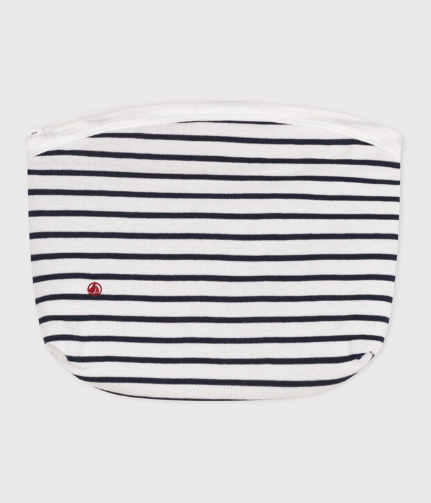 Baby-T&auml;schchen aus Baumwolle mit Streifen weiss/blau