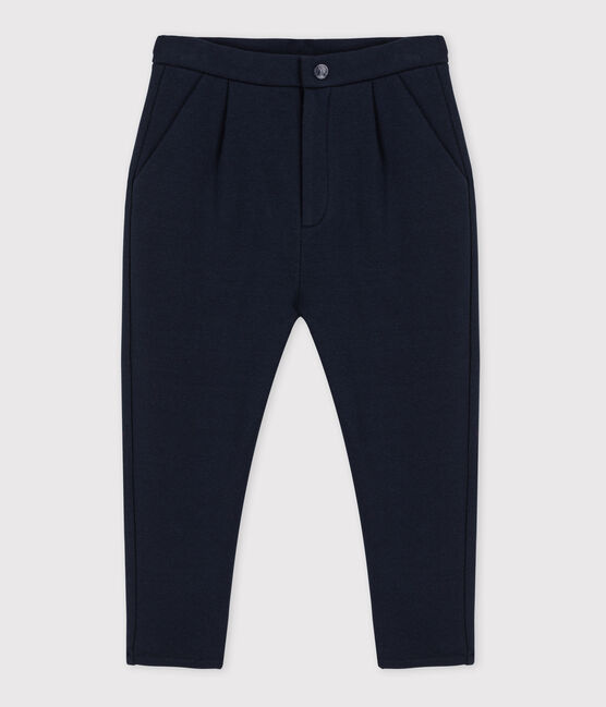 Warme Kinderhose aus Molton blau SMOKING