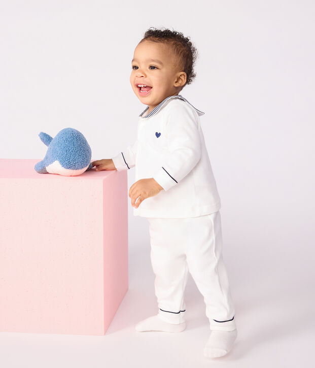 2-teiliger Schlafanzug aus Baumwolle f&uuml;r Babys (unisex) mit Matrosenkragen weiss