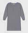 Damen-Nachthemd aus gestreifter Baumwolle blau SMOKING/weiss MARSHMALLOW