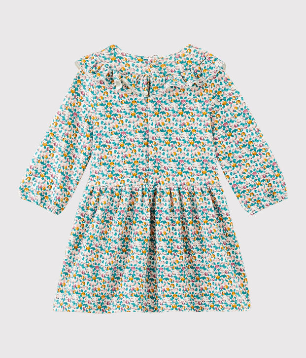 Lang&auml;rmeliges Baby-Kleid f&uuml;r M&auml;dchen weiss/vielfarbig