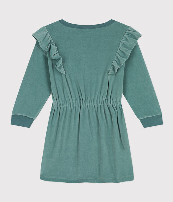 Langärmeliges Kinderkleid aus Cord für Mädchen grün BRUT