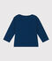 Langärmeliges Baby-T-Shirt aus geflammtem Jersey blau INCOGNITO