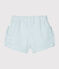 Baby-Shorts für Mädchen aus Seersucker weiss MARSHMALLOW/blau ACIER