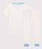 Kurzärmeliger Kinderpyjama aus Bio-Baumwolle mit roten Sternen für Jungen weiss MARSHMALLOW/rot PEPS