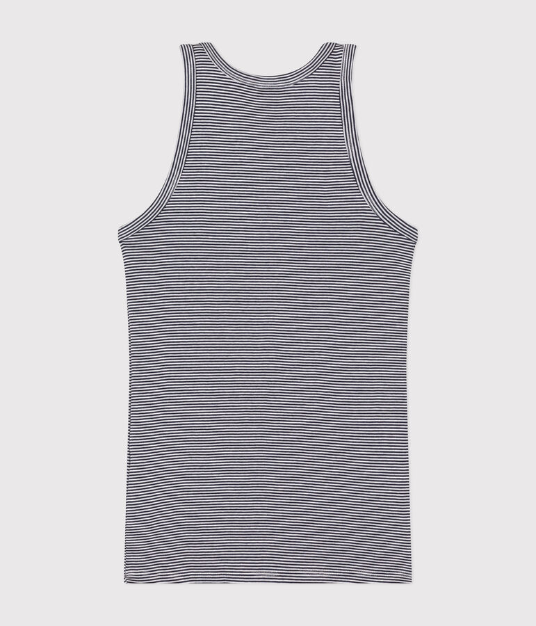 Damen-Tanktop L&rsquo;Iconique aus gestreifter Baumwolle blau/weiss