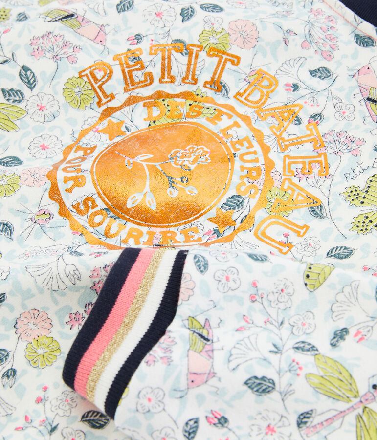 Kinder-Cardigan f&uuml;r M&auml;dchen weiss/vielfarbig